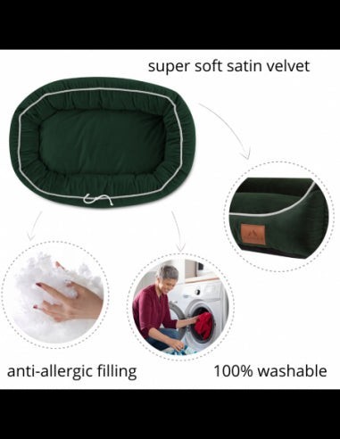 Mitto pet bed DEEP GREEN M 65X95 CM Mitto pet bed DEEP GREEN M 65X95 CM