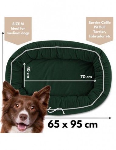 Mitto pet bed DEEP GREEN M 65X95 CM Mitto pet bed DEEP GREEN M 65X95 CM