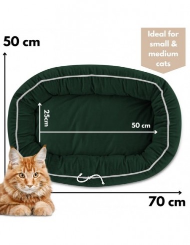 Mitto pet bed DEEP GREEN S 70X50 CM Mitto pet bed DEEP GREEN S 70X50 CM