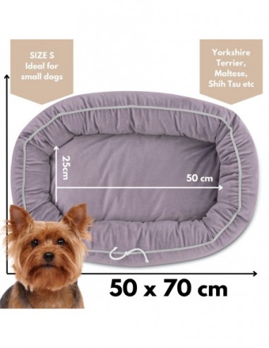 Hundebett Mitto PASTEL PURPLE S 70x50 CM