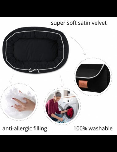 Mitto pet bed ULTRA BLACK S 70x50 CM Mitto pet bed ULTRA BLACK S 70x50 CM