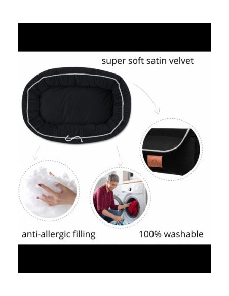 Panier de Mitto pour chien et chat ULTRA BLACK S 70x50 CM