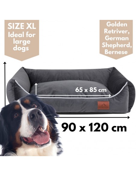 Sofa Miagio pour chien GRAPHITE XL 120x90 CM