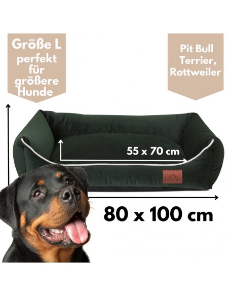 Sofa Miagio pour chien DEEP GREEN L 100x80 CM