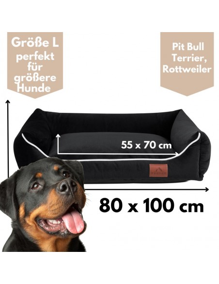 Sofa Miagio for dogs ULTRA BLACK L 100x80 CM